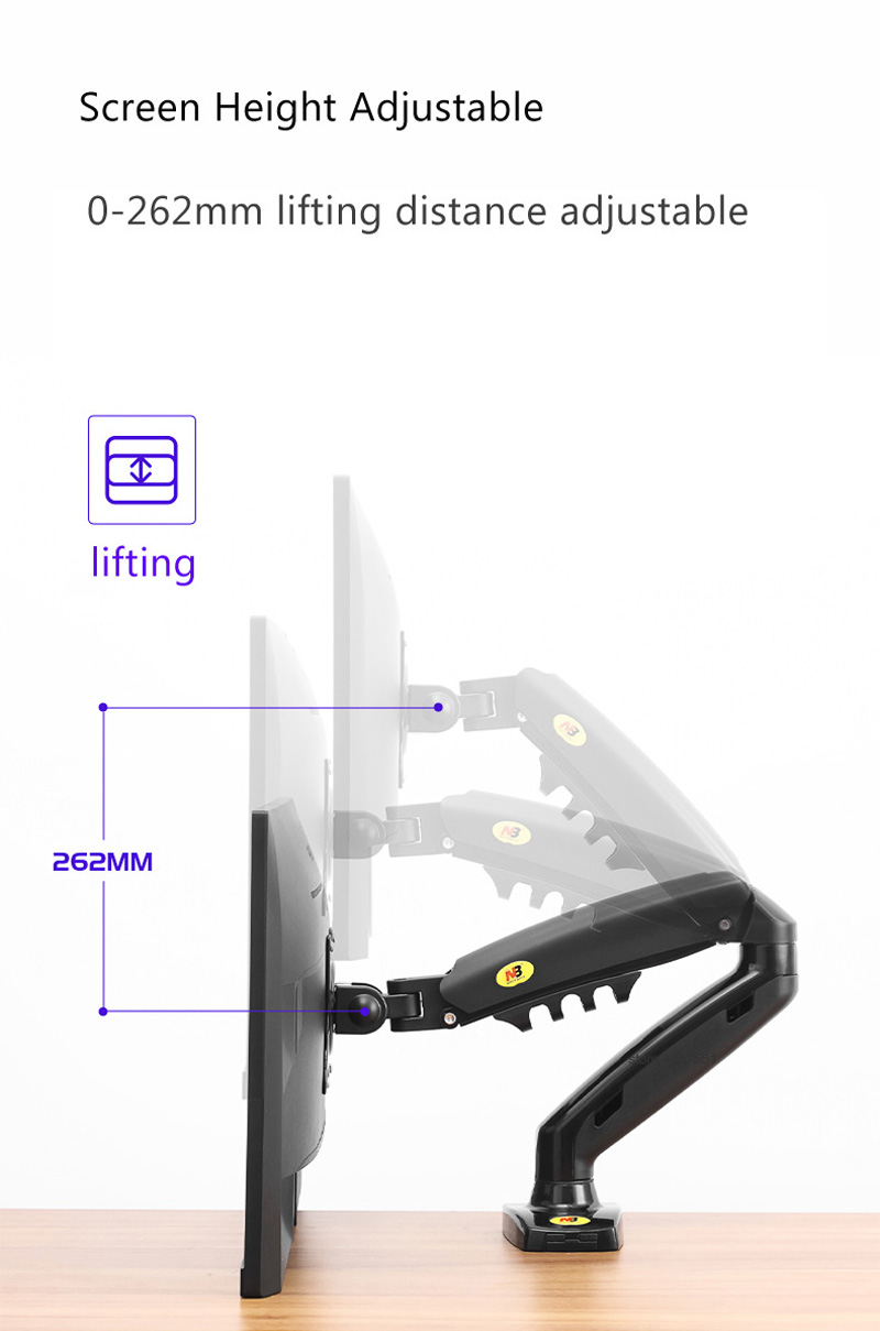 NEW NB F80 17-30' Desktop LED LCD Monitor Holder Arm Gas Spring Full M — photo 2